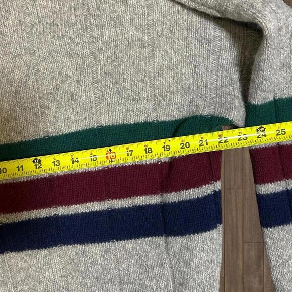 Vintage 90s Eddie Bauer Sweater with Green, Red, and Navy Stripes XL - Picture 4 of 5